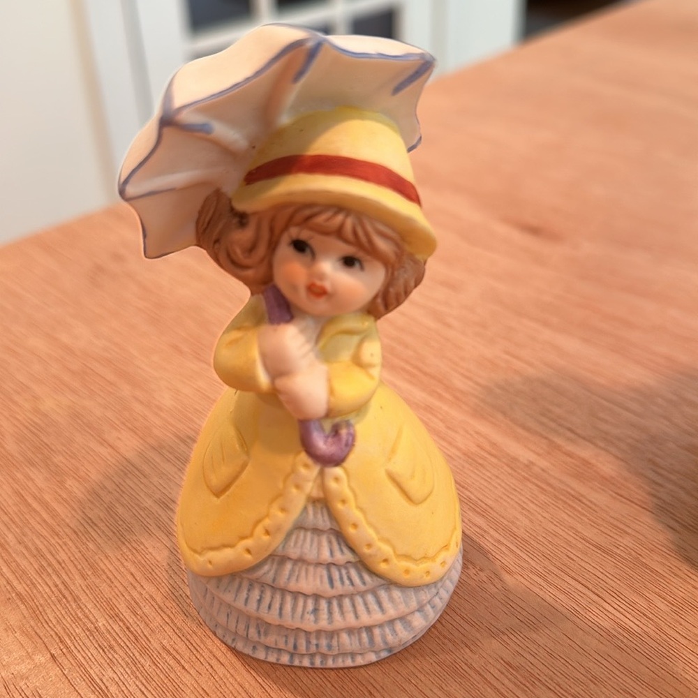 Vintage Bisque Hand Painted Girl Bell